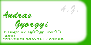 andras gyorgyi business card